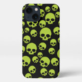 Poison Green Random Skulls Pattern iPhone Hoesje (Achterkant)