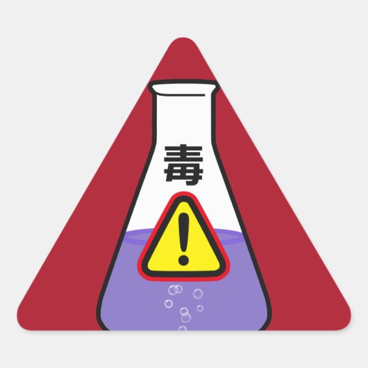 Poison in Japanese kanji Driehoek Sticker (Voorkant)