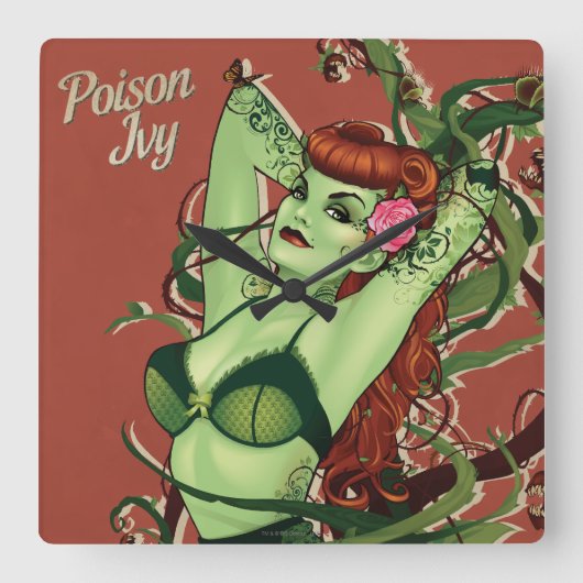 Poison Ivy Bombshell Vierkante Klok (Voorkant)