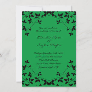 Poison Ivy Green & Black Gothic Huwelijksuitnodigi Kaart
