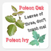 Poison Ivy, Poison Oak, Avertissement autocollants (Devant)