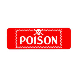 Poison Red Crossbones Danger Label