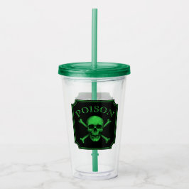 Poison Skull and Crossbones Halloween Design Print Acryl Drinkbeker