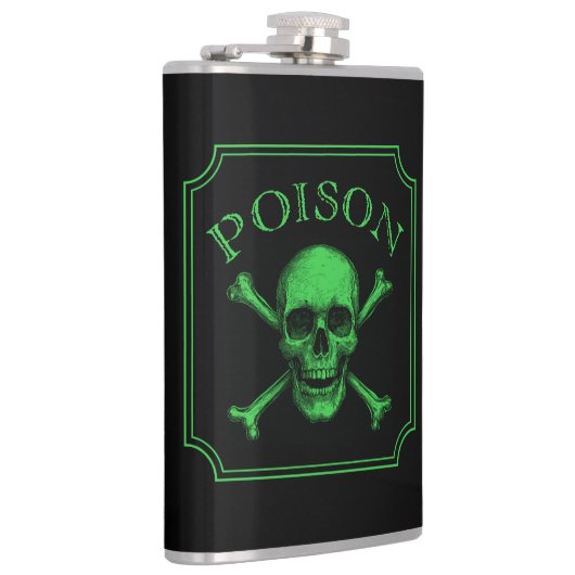 Poison Skull and Crossbones Halloween Design Print Heupfles (Rechts)