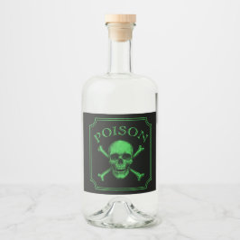 Poison Skull and Crossbones Halloween Design Print Likeurfles Etiket