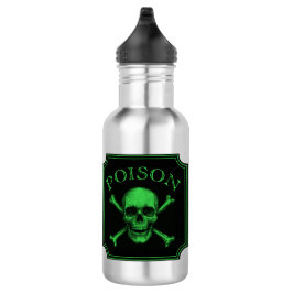 Poison Skull and Crossbones Halloween Design Print Waterfles