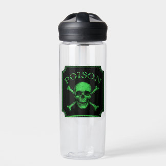 Poison Skull and Crossbones Halloween Design Print Waterfles
