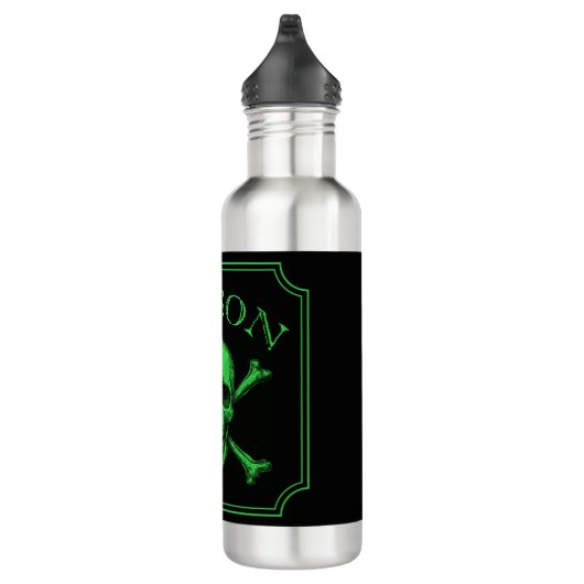 Poison Skull and Crossbones Halloween Design Print Waterfles (Rechts)