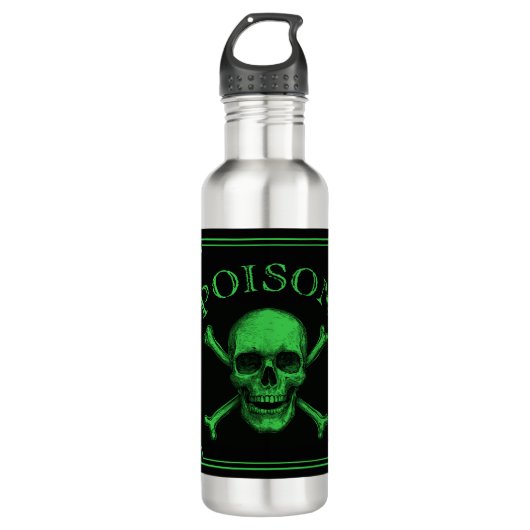 Poison Skull and Crossbones Halloween Design Print Waterfles (Voorkant)