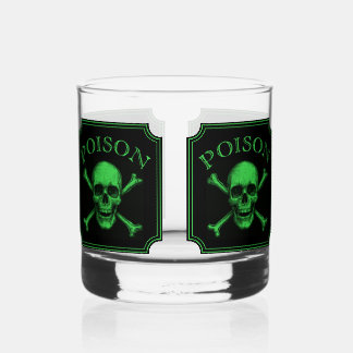 Poison Skull and Crossbones Halloween Design Print Whisky Glas