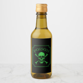 Poison Skull and Crossbones Halloween Design Print Wijn Etiket
