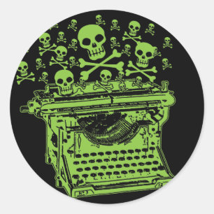Poison Typewriter Ronde Sticker