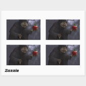 Poisoned appel rechthoekige sticker (Vel)