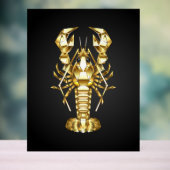 Poisson à langouste polygonale dorée sur noir (Neutre)