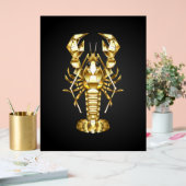 Poisson à langouste polygonale dorée sur noir (Mariage)