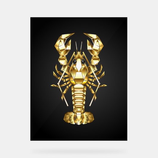 Poisson à langouste polygonale dorée sur noir (Recto)