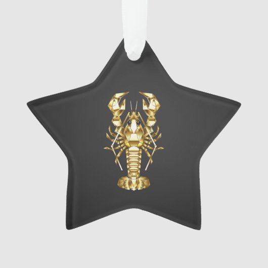 Poisson à langouste polygonale dorée sur noir (devant)
