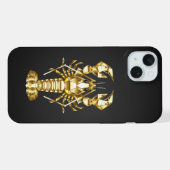 Poisson à langouste polygonale dorée sur noir (Verso Horizontal)