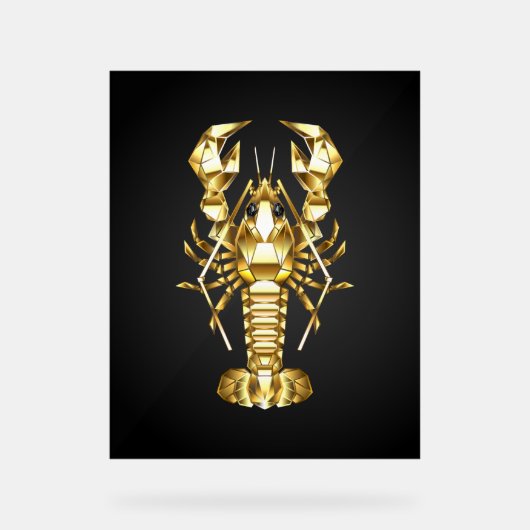 Poisson à langouste polygonale dorée sur noir (Recto)