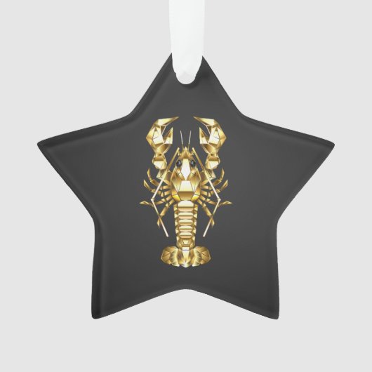 Poisson à langouste polygonale dorée sur noir (devant)