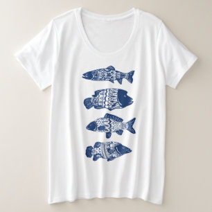 Poisson à motifs floraux de Bohême Bleu