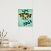 Poisson À Vélo Poster Motivationnel Vert (Cuisine)