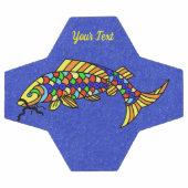 Poisson Abstrait et coloré sur bleu vif (Plat)