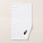 Poisson ange noir et blanc motif monogrammé (Serviette à main)