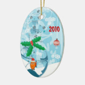 Poisson animal Couples de Noël Ornement photo (Gauche)