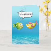 Poisson Anniversaire avec carte bulle (Fleur jaune)