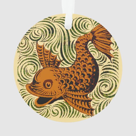 Poisson Antique Carrelage Ancien art (dos)