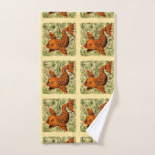 Poisson Antique Carrelage Ancien art (Serviette à main)