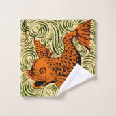 Poisson Antique Carrelage Ancien art (Gant de toilette)