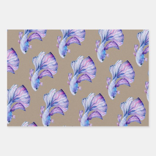 Poisson Bêta Bêta Bêta à écaille de papier kraft (Devant 2)