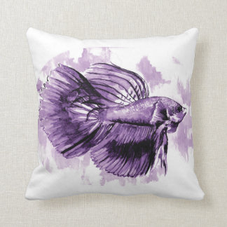 Poisson Betta violet Lance Oreiller