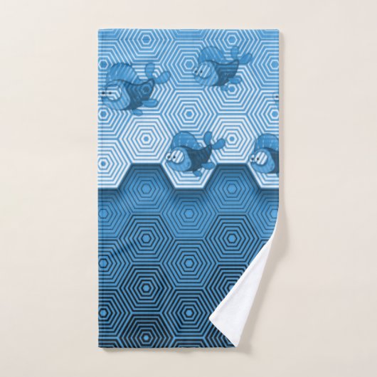 Poisson bleu (Serviette à main)