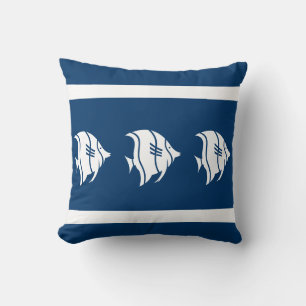 poisson bleu sur blanc COUSSIN côtier vivant