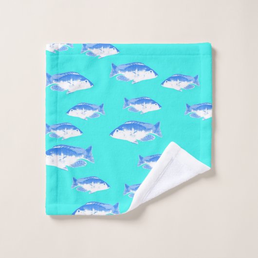 Poisson bleu turquoise (Gant de toilette)