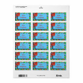 Poisson - Boys nom de l'école étiquette (Feuille entière)