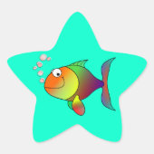 Poisson : Bulles soufflantes Sticker rond classiqu (Devant)