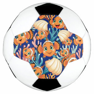 Poisson clown Dessin animé mignon Famille Sous l'e