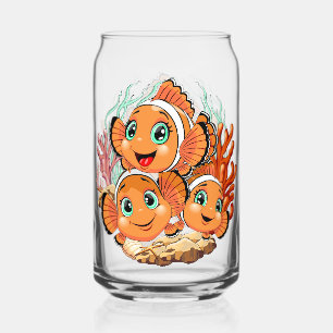 Poisson clown Dessin animé mignon Famille Sous l'e