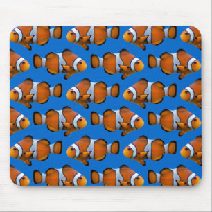 Poisson clown Tapis de souris français (bleu)