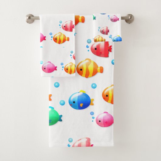 Poisson coloré heureux avec bulles (En situation)
