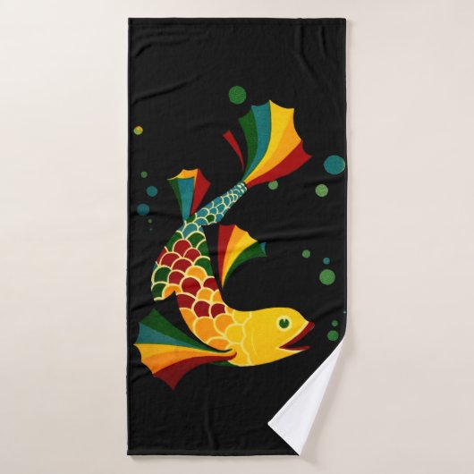 poisson coloré ‘n bulles (Serviette de bain)
