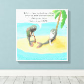 Poisson Confus Sur Desert Island Drôle toile Impri (Insitu (Plancher de Bois))