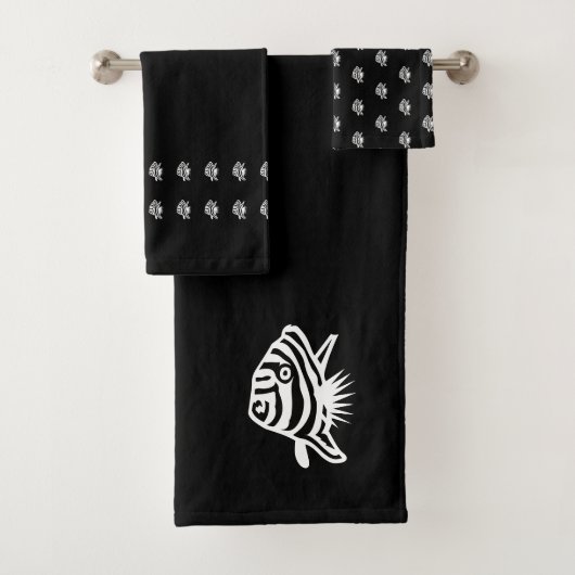 Poisson d'ange Décor côtier noir et blanc (En situation)