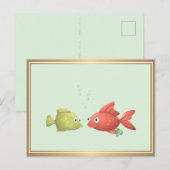 Poisson dans la mer pour moi Mlle You Carte postal (Devant / Derrière)