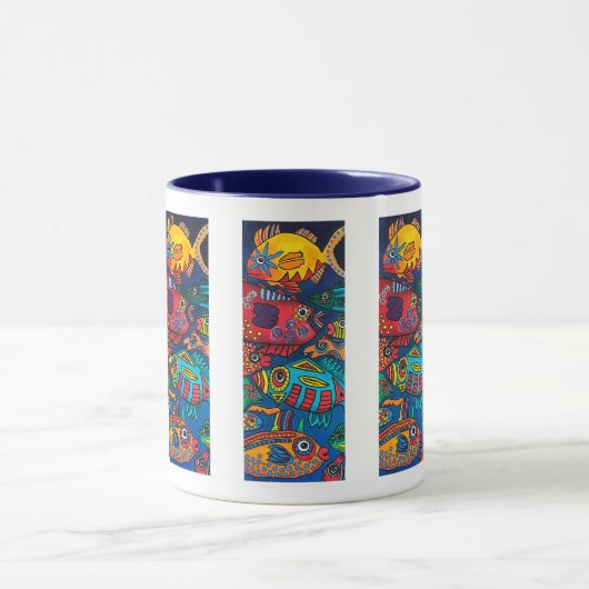 "Poisson dans la voie rapide" Beverage Mug (Centre)