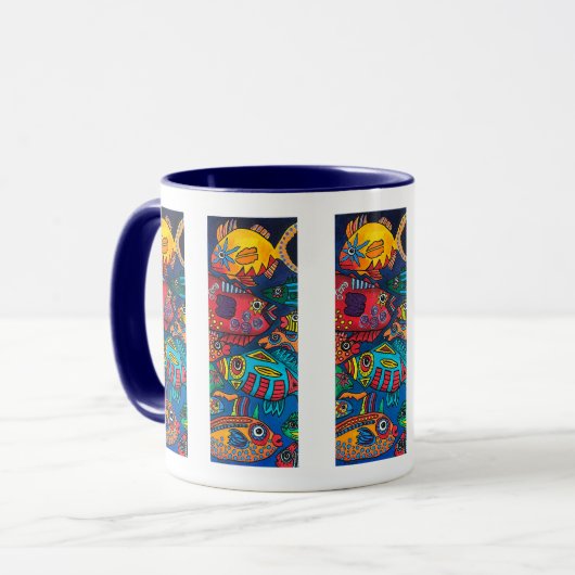 "Poisson dans la voie rapide" Beverage Mug (Devant gauche)